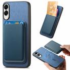 For Samsung Galaxy S25 Edge 5G Retro Magsafe Card Bag PU Back Cover Phone Case(Blue) - 1