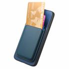 For Samsung Galaxy S25 Edge 5G Retro Magsafe Card Bag PU Back Cover Phone Case(Blue) - 3