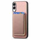 For Samsung Galaxy S25 Edge 5G Retro Magsafe Card Bag PU Back Cover Phone Case(Pink) - 2