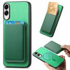 For Samsung Galaxy S25 Edge 5G Retro Magsafe Card Bag PU Back Cover Phone Case(Green) - 1