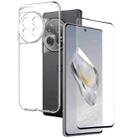 For OnePlus 12 5G NORTHJO Transparent TPU Phone Case with Tempered Glass Film(Transparent) - 1
