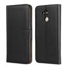 Leather Horizontal Flip Holster for Huawei Mate 20 Lite / Maimang 7 with Magnetic Clasp and Bracket and Card Slot and Wallet(Black) - 1