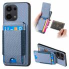 For Xiaomi Redmi Note 13 Pro 4G Carbon Fiber Vertical Flip Wallet Stand Phone Case(Blue) - 1