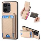 For Xiaomi Redmi Note 13 Pro 4G Carbon Fiber Vertical Flip Wallet Stand Phone Case(Khaki) - 1