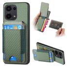 For Xiaomi Redmi Note 13 Pro 4G Carbon Fiber Vertical Flip Wallet Stand Phone Case(Green) - 1