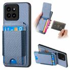 For Xiaomi 14 Pro Carbon Fiber Vertical Flip Wallet Stand Phone Case(Blue) - 1