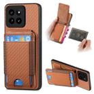 For Xiaomi 14 Pro Carbon Fiber Vertical Flip Wallet Stand Phone Case(Brown) - 1