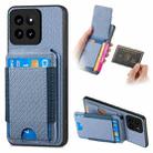 For Xiaomi 14 Carbon Fiber Vertical Flip Wallet Stand Phone Case(Blue) - 1