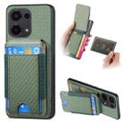 For Xiaomi Redmi Note 13 5G Carbon Fiber Vertical Flip Wallet Stand Phone Case(Green) - 1