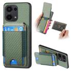 For Xiaomi Redmi Note 13 Pro 5G Carbon Fiber Vertical Flip Wallet Stand Phone Case(Green) - 1