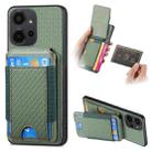 For Xiaomi Redmi Note 12 4G Carbon Fiber Vertical Flip Wallet Stand Phone Case(Green) - 1