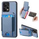 For Xiaomi Poco X5 Carbon Fiber Vertical Flip Wallet Stand Phone Case(Blue) - 1