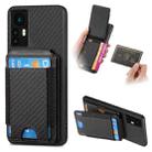 For Xiaomi Redmi K50 Ultra Carbon Fiber Vertical Flip Wallet Stand Phone Case(Black) - 1
