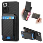 For Xiaomi Redmi Note 10 Pro 4G Carbon Fiber Vertical Flip Wallet Stand Phone Case(Black) - 1