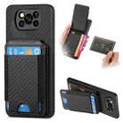 For Xiaomi Poco X3 NFC Carbon Fiber Vertical Flip Wallet Stand Phone Case(Black) - 1