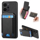 For Xiaomi Redmi 12 4G/5G Carbon Fiber Vertical Flip Wallet Stand Phone Case(Black) - 1