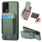 For Xiaomi Redmi K60 / K60 Pro Carbon Fiber Vertical Flip Wallet Stand Phone Case(Green) - 1