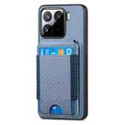 For Xiaomi 15 Carbon Fiber Vertical Flip Wallet Stand Phone Case(Blue) - 2