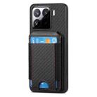 For Xiaomi 15 Carbon Fiber Vertical Flip Wallet Stand Phone Case(Black) - 2