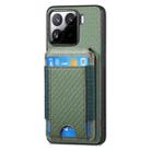 For Xiaomi 15 Carbon Fiber Vertical Flip Wallet Stand Phone Case(Green) - 2