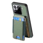 For Xiaomi 15 Carbon Fiber Vertical Flip Wallet Stand Phone Case(Green) - 3