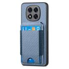For Xiaomi Redmi Note 14 Pro+ 5G Carbon Fiber Vertical Flip Wallet Stand Phone Case(Blue) - 2
