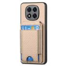 For Xiaomi Redmi Note 14 Pro+ 5G Carbon Fiber Vertical Flip Wallet Stand Phone Case(Khaki) - 2