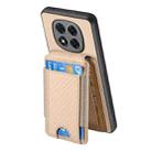 For Xiaomi Redmi Note 14 Pro+ 5G Carbon Fiber Vertical Flip Wallet Stand Phone Case(Khaki) - 3