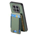 For Xiaomi Redmi Note 14 Pro+ 5G Carbon Fiber Vertical Flip Wallet Stand Phone Case(Green) - 3