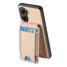 For Redmi Turbo 4 Carbon Fiber Vertical Flip Wallet Stand Phone Case(Khaki) - 3