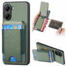 For Xiaomi Poco X7 Pro Carbon Fiber Vertical Flip Wallet Stand Phone Case(Green) - 1