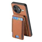 For Redmi K80 / Poco F7 Pro Carbon Fiber Vertical Flip Wallet Stand Phone Case(Brown) - 3