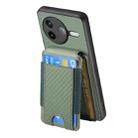 For Redmi K80 / Poco F7 Pro Carbon Fiber Vertical Flip Wallet Stand Phone Case(Green) - 3