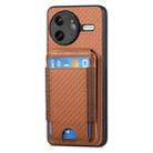 For Redmi K80 Pro / Poco F7 Ultra Carbon Fiber Vertical Flip Wallet Stand Phone Case(Brown) - 2
