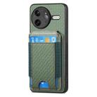 For Redmi K80 Pro / Poco F7 Ultra Carbon Fiber Vertical Flip Wallet Stand Phone Case(Green) - 2