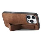 For iPhone 16 Pro Max Retro Wristband Holder Leather Back Phone Case(Brown) - 2