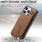 For iPhone 16 Pro Max Retro Wristband Holder Leather Back Phone Case(Brown) - 3