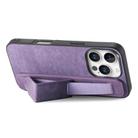 For iPhone 16 Pro Max Retro Wristband Holder Leather Back Phone Case(Purple) - 2