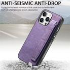 For iPhone 16 Pro Max Retro Wristband Holder Leather Back Phone Case(Purple) - 3