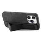 For iPhone 16 Pro Retro Wristband Holder Leather Back Phone Case(Black) - 2