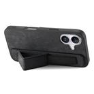 For iPhone 16 Plus Retro Wristband Holder Leather Back Phone Case(Black) - 2