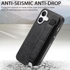 For iPhone 16 Plus Retro Wristband Holder Leather Back Phone Case(Black) - 3