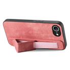 For iPhone 16e Retro Wristband Holder Leather Back Phone Case(Pink) - 2
