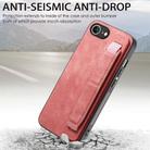 For iPhone 16e Retro Wristband Holder Leather Back Phone Case(Pink) - 3