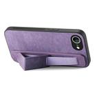 For iPhone 16e Retro Wristband Holder Leather Back Phone Case(Purple) - 2