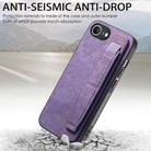 For iPhone 16e Retro Wristband Holder Leather Back Phone Case(Purple) - 3
