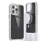 For iPhone 15 Pro Max Magsafe Dual-Color Carbon Fiber Phone Case(Grey) - 1