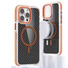 For iPhone 15 Pro Max Magsafe Dual-Color Carbon Fiber Phone Case(Orange) - 1