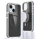 For iPhone 15 Magsafe Dual-Color Carbon Fiber Phone Case(Black) - 1