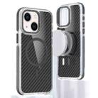 For iPhone 14 Plus Magsafe Dual-Color Carbon Fiber Phone Case(Black) - 1